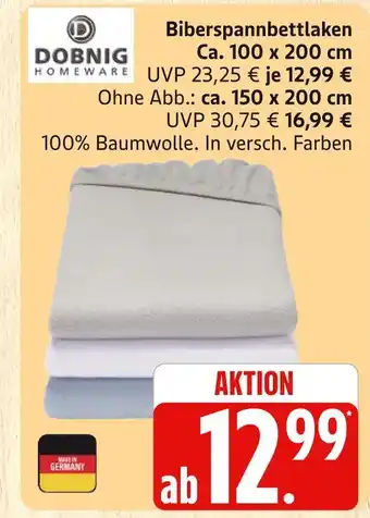 Marktkauf Dobnig homeware biberspannbettlaken ca. 100 x 200 cm Angebot
