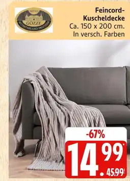 Marktkauf Gözze feincord-kuscheldecke Angebot