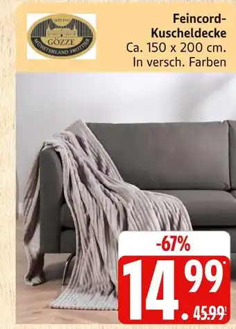 Marktkauf Gözze feincord-kuscheldecke Angebot