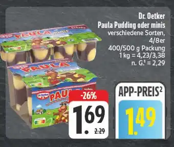 E-Center Dr. oetker paula pudding oder minis Angebot