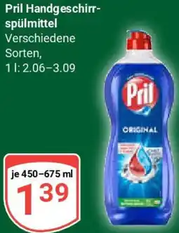Globus Pril Handgeschirrspülmittel Angebot