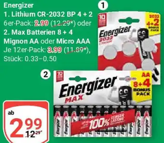 Globus Energizer Lithium CR-2032 BP 4+2 Angebot