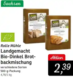 KONSUM Rolle Mühle Landgemacht Bio-Dinkel Brotbackmischung Angebot