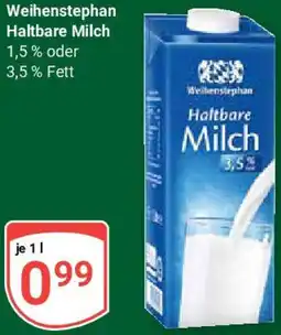 Globus Weihenstephan Haltbare Milch Angebot