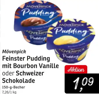 KONSUM Mövenpick Feinster Pudding mit Bourbon Vanille oder Schweizer Schokolade Angebot