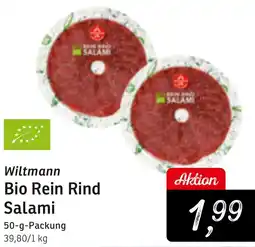 KONSUM Wiltmann Bio Rein Rind Salami Angebot
