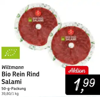 KONSUM Wiltmann Bio Rein Rind Salami Angebot