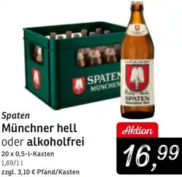 KONSUM Spaten Münchner hell oder alkoholfrei Angebot