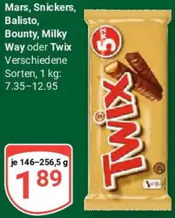 Globus Mars, Snickers, Balisto, Bounty, Milky Way oder Twix Angebot