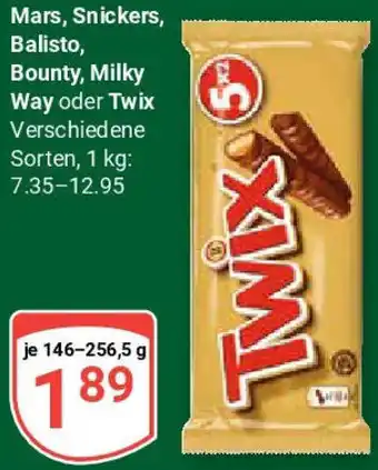 Globus Mars, Snickers, Balisto, Bounty, Milky Way oder Twix Angebot