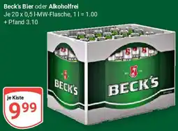 Globus Beck's Bier oder Alkoholfrei Angebot