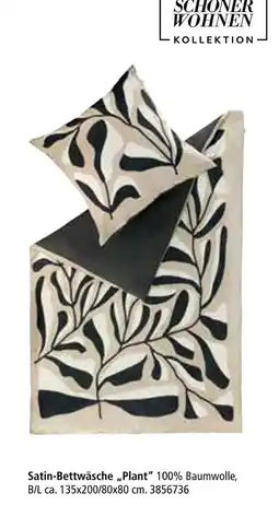 Segmüller Schöner wohnen kollektion satin-bettwäsche „plant“ Angebot