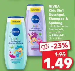 Kaufland Nivea kids 3in1 duschgel, shampoo & spülung mit apfelduft Angebot