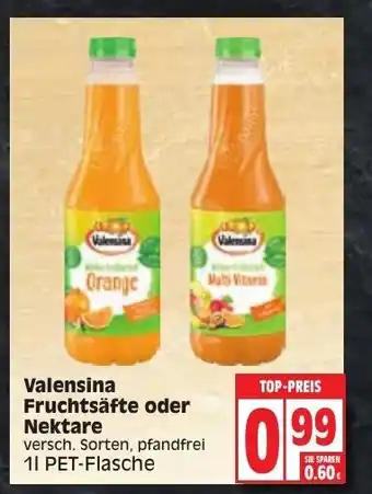 Edeka Valensina Fruchtsäfte oder Nektare 1L Angebot