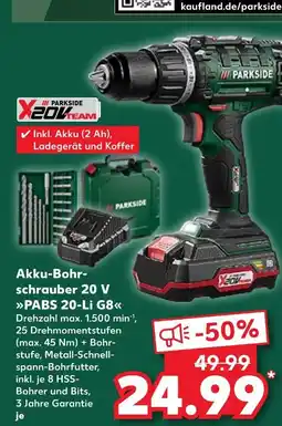 Kaufland Parkside akku-bohrschrauber 20 v pabs 20-li g8 Angebot