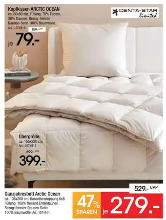 Zurbrüggen Centa-star kopfkissen arctic ocean Angebot
