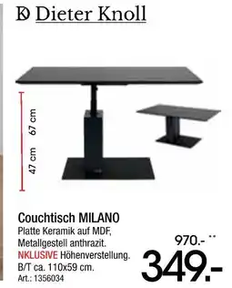 Zurbrüggen Dieter knoll couchtisch milano Angebot