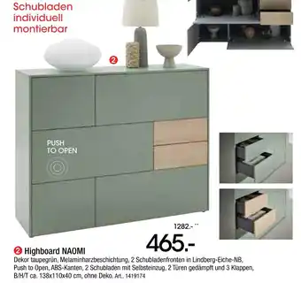 Zurbrüggen Highboard naomi Angebot