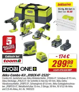 toom Baumarkt RYOBI ONE+ Akku-Combo-Kit „R18CK4F-252S" Angebot