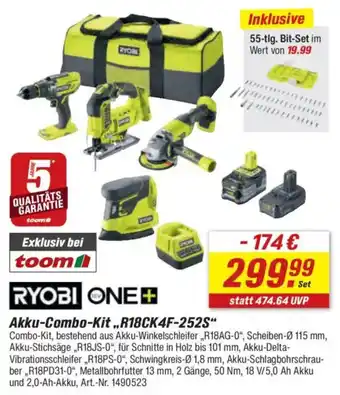 toom Baumarkt RYOBI ONE+ Akku-Combo-Kit „R18CK4F-252S" Angebot