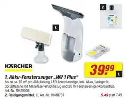 toom Baumarkt KARCHER 1. Akku-Fenstersauger „WV 1 Plus“ Angebot