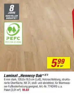 toom Baumarkt Laminat „Hennesy Oak" Angebot