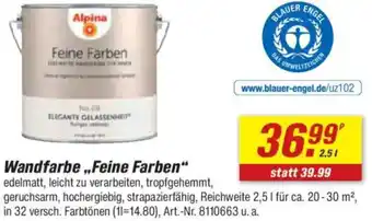 toom Baumarkt Alpina Wandfarbe ,,Feine Farben" Angebot