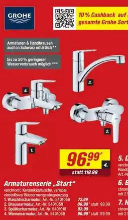 toom Baumarkt GROHE Armaturenserie „Start" Angebot
