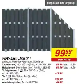 toom Baumarkt WPC-Zaun ,,Matti" Angebot