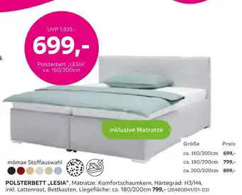 Mömax Mömax polsterbett „lesia“ Angebot