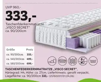 Mömax Taschenfederkernmatratze visco secret Angebot