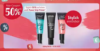 Rossmann E.l.f. 50 % app-coupon Angebot