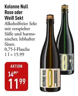 Galeria Markthalle Kolonne Null Rose oder Weiß Sekt Angebot