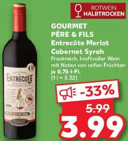 Kaufland GOURMET PÈRE & FILS Entrecôte Merlot Cabernet Syrah Angebot