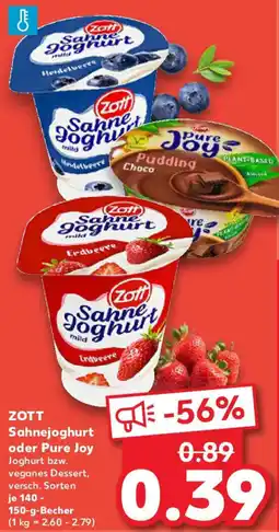 Kaufland ZOTT Sahnejoghurt oder Pure Joy Angebot