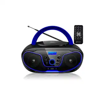 Netto Marken-Discount Cyberlux CD-Player Radio mit Fernbedienung CD/MP3 USB AUX-In blau Angebot