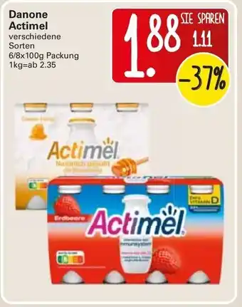 WEZ Danone Actimel 6/8x100g Angebot