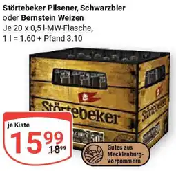 Globus Störtebeker Pilsener, Schwarzbier oder Bernstein Weizen Angebot