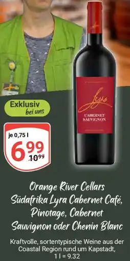 Globus Orange River Cellars Südafrika Lyra Cabernet Café, Pinotage, Cabernet Sauvignon oder Chenin Blanc Angebot