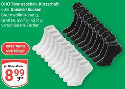 Globus OHO Tennissocken, Kurzschaft oder Sneaker Socken Angebot