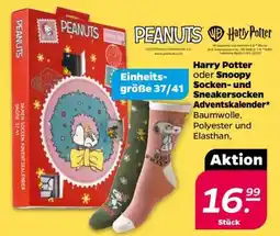 NETTO Harry Potter oder Snoopy Socken und Sneakersocken Adventskalender Angebot