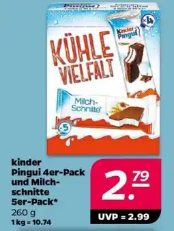 NETTO kinder Pingui 4er-Pack und Milchschnitte 5er-Pack Angebot