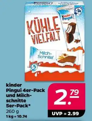 NETTO kinder Pingui 4er-Pack und Milchschnitte 5er-Pack Angebot
