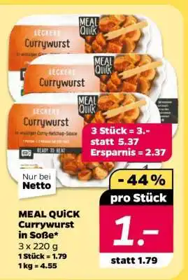 NETTO MEAL QUICK Currywurst in Soße Angebot
