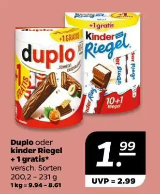 NETTO duplo oder kinder Riegel + 1 gratis Angebot
