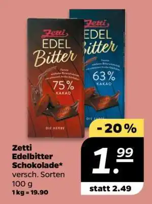 NETTO Zetti Edelbitter Schokolade Angebot