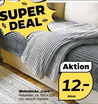 NETTO Wohndecke 'Cord' Angebot