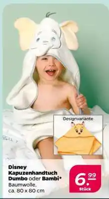 NETTO Disney Kapuzenhandtuch Dumbo oder Bambi Angebot