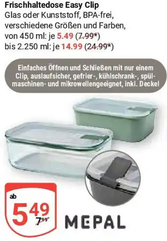 Globus MEPAL Frischhaltedose Easy Clip Angebot