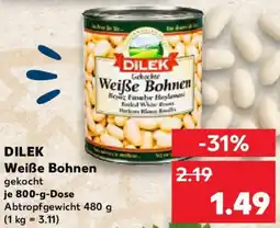 Kaufland DILEK Weiße Bohnen Angebot